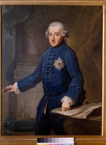 Porträt von Friedrich II. von Preußen (1712-1786). Der König von Preußen Friedrich II., genannt Friedrich der Große, war ein aufgeklärter Despot, der die Ideale des Zeitalters der Aufklärung trug. Gemälde von Johan Ziesenis (1716-1776). 1769. Frankfurt, Hi von Johann Georg Ziesenis