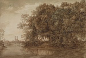 Blick auf München von der Praterinsel aus von Johann Georg von Dillis