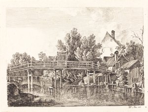Der kleine Isarsteg von Johann Georg von Dillis