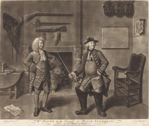 Mr. Foote in der Rolle des Major Sturgeon, im Bürgermeister von Garrat von Johann Gottfried Haid after Johann Zoffany