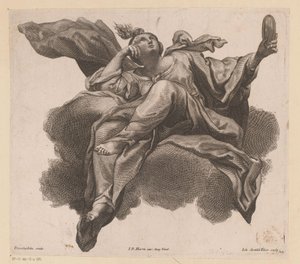 Prudentia mit Spiegel in der Hand von Johann Gottfried Thelott