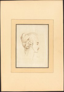 Kopf einer Frau von Johann Gottlieb Prestel after Guercino