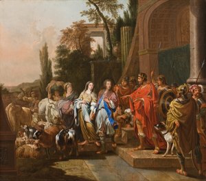 Abraham und Sarah vor Abimelech, 1681 von Johann Heinrich Roos