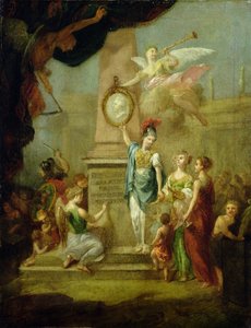 Allegorie, die die Gründung der Kasseler Kunstakademie darstellt, ca. 1778 von Johann Heinrich Tischbein