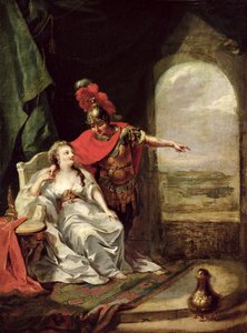 Antonius erzählt Kleopatra von seinem Sieg über die Kavallerie von Octavian, ca. 1769 (Detail) von Johann Heinrich Tischbein
