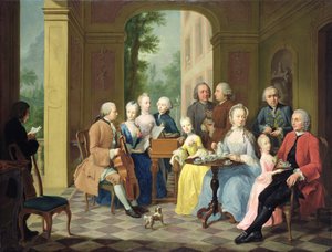 Porträt der Familie Timmermann, 1758 von Johann Heinrich Tischbein