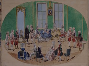 Großherzog Pavel Petrovich und Großherzogin Maria Fyodorovna in Wien, 1782 von Johann Hieronymus Loeschenkohl