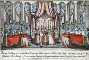 Marie-Louise heiratete Napoleon durch Stellvertreter in Wien, mit Erzherzog Karl als Stellvertreter für Napoleon von Johann Hieronymus Loeschenkohl