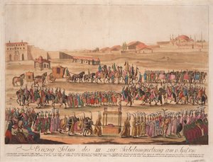 Der Einzug des Sultans Selim III zur Säbelgürtung am 13. April 1789, 1789