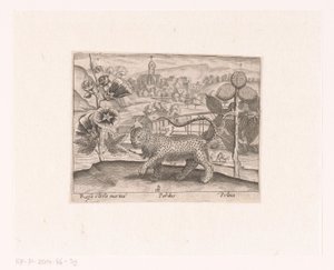 Serie von Drucken mit Blumen und Tieren in einer Landschaft von Johann Hogenberg