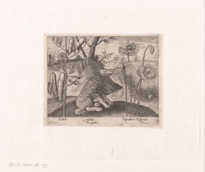Serie von Drucken mit Blumen und Tieren in einer Landschaft von Johann Hogenberg