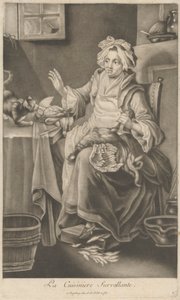Die überwachende Köchin von Johann Jacobus Haid