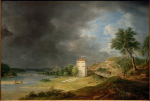 Isarlandschaft beim Brunnhaus Brunnthal von Johann Jakob Dorner der Jüngere
