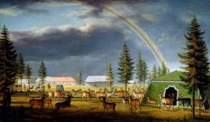 Die Menagerie im Gatchina-Palastpark, 1792 von Johann Jakob Mettenleiter