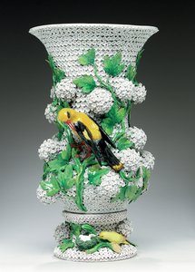 Meissen Schneeballen Vase, Mitte bis Ende 19. Jahrhundert