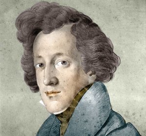 Porträt von Felix Mendelssohn Bartholdy (1809-1847), deutscher Komponist und Dirigent. Illustration nach der Zeichnung von Johann Joseph Schmeller. von Johann Joseph Schmeller