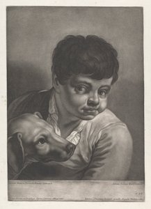 Porträt von Junge und Hund von Johann Lorenz Haid