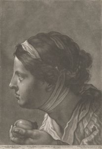 Porträt einer Frau, die Obst hält von Johann Lorenz Haid