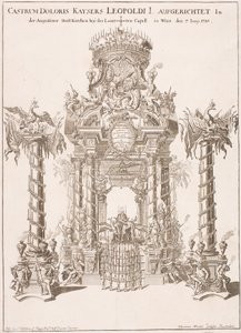 Trauergerüst für Kaiser Leopold I. in der Augustinerkirche in Wien, 1705 von Johann Lucas von Hildebrandt