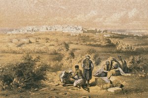 Ansicht von Haifa. Radierung von Bernatz et alii - Steinkopk J.F. Editore