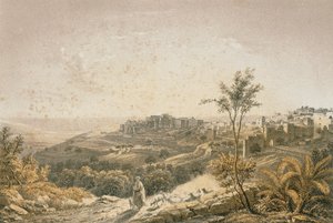 Ansicht von Jerusalem. Radierung von Bernatz et alii - Steinkopk J.F. Editore von Johann Martin Bernatz