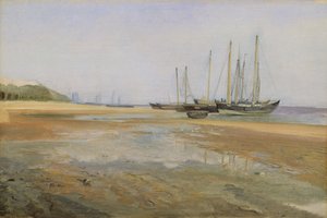 Frachtschiffe auf den Sandbänken der Elbe, 1840-45