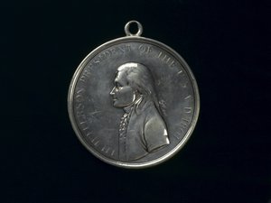 Thomas Jefferson Indianer-Friedensmedaille, ca. 1801 (Silber) von Johann Mathias Reich