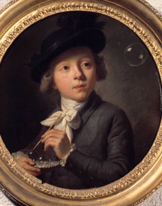 Seifenblasen oder ein Porträt von J. A. Laurens. Gemälde von Melchior Wyrsch (1732-1798). 1784. Museum der Schönen Künste in Besançon von Johann Melchior Joseph Wyrsch or Wursch