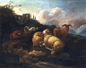 Schafe und Hirte von Johann Melchior Roos