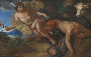 Merkur rettet die verkleidete Io nach der Enthauptung von Argus, ca. 1690-95 von Johann Michael Rottmayr