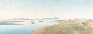 Panoramablick auf die Inseln von Delos, frühes 19. - spätes 19. Jahrhundert von Johann Michael Wittmer