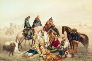 Kostüme chilenischer Bauern, Illustration aus 