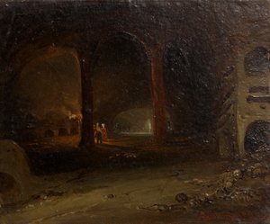 Besucher in einem unterirdischen Gewölbe von Johann Nepomuk Ender