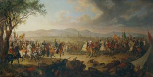 Kaiser Leopold I. und König Jan III. Sobieski vor Wien von Johann Nepomuk Höchle