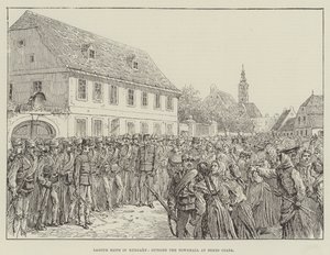 Arbeitsunruhen in Ungarn, vor dem Rathaus in Bekes Csaba von Johann Nepomuk Schonberg