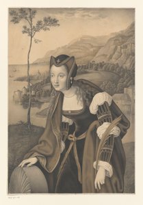 Heilige Christina mit Mühlstein in einer Landschaft von Johann Nepomuk Strixner