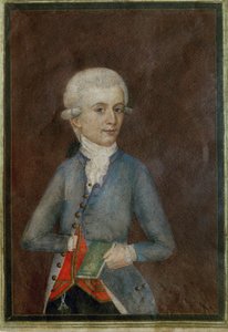 Wolfgang Amadeus Mozart (Gouache auf Pergament)