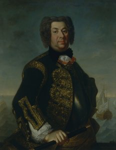 Porträt von Konteradmiral Vasily Afanasievich Dmitriev-Mamonov, 1735 von Johann Paul Luedden