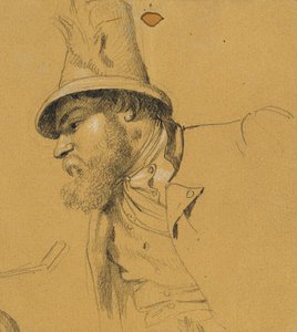 Kopfstudie zur "Szene aus dem Tiroler Freiheitskampf" von Johann Peter Krafft