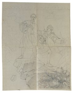 Manfred und der Gemsenjäger von Johann Peter Krafft