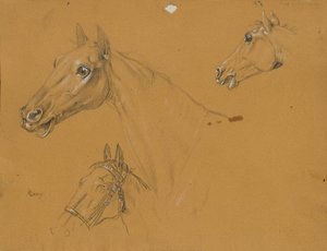 Pferdestudie zu "Erzherzog Karl mit seinem Stab in der Schlacht bei Aspern" von Johann Peter Krafft