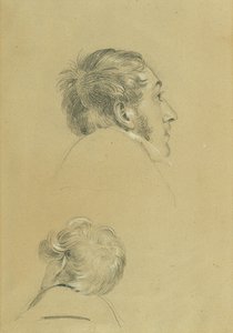 Zwei Kopfstudien zu "Rückkehr des Kaisers Franz aus Pressburg"