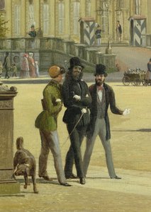 Neue Wache, Arsenal, Prinzenpalais und Schloss in Berlin, 1849 (Detail) von Johann Philipp Eduard Gartner