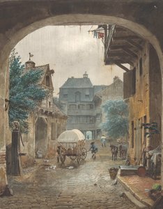 Blick in den Hof eines Gasthauses in Colmar, 1821-77 von Johann Philipp Eduard Gartner