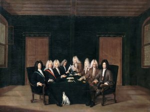 Die Gesandten des Friedenskongresses von Baden am 7. September 1714 von Johann Rudolf Huber