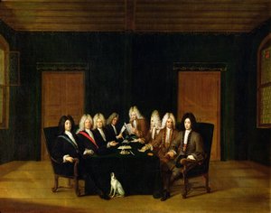 Die Bevollmächtigten auf dem Kongress von Baden, September 1714 von Johann Rudolph the Elder Huber