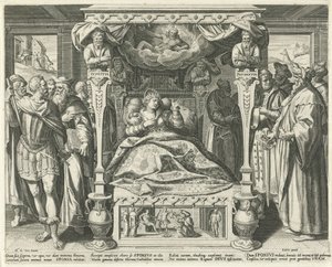 Bett mit der Braut Christi von Johann Sadeler (I)