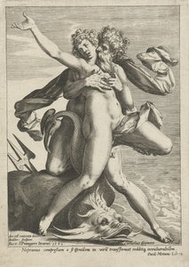Caenis umarmt von Neptun von Johann Sadeler (I)