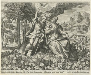 Christus und seine Braut in einem Weinberg von Johann Sadeler (I)