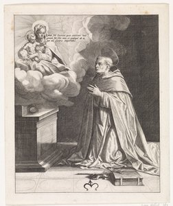 Heiliger Hyazinth betet Maria mit dem Christuskind an von Johann Sadeler (I)
